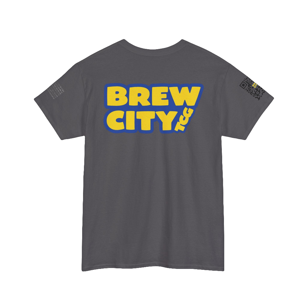 BREWCITY_TCG NEW LOGO TSHIRT: Unisex Cotton Tee - W/Advertising QR code and American Flag